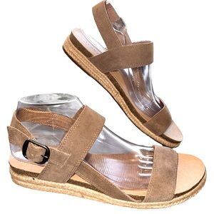 Lucky Brand Tan Suede Espadrille Sandals